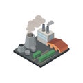 Industrial factory with pipes isometric 3D element