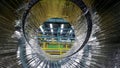 Industrial factory scene through the steel coil