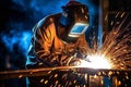 Industrial factory steel welder fire safety job welding construction metal Royalty Free Stock Photo