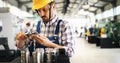 Industrial factory employee working in metal manufacturing industry Royalty Free Stock Photo