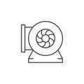 Industrial fan line outline icon Royalty Free Stock Photo