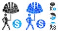 Industrial Financial Coverage Composition Icon of Round Dots