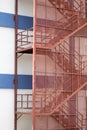 Industrial fire escape staircase on the exterior Royalty Free Stock Photo