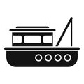 Industrial fish boat icon simple vector. Sea ship