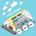 Industrial Fish Production Isometric Royalty Free Stock Photo