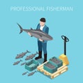 Industrial Fishing Isometric Image