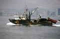 industrial fishing vessel in the pacific ocean chile Royalty Free Stock Photo