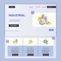 Industrial flat landing page website template. Mechatronics, automative, geological. Web banner with header, content and Royalty Free Stock Photo