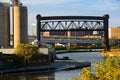 Industrial Flats and Cuyahoga River, Cleveland Royalty Free Stock Photo