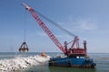 Industrial floating sea crane Royalty Free Stock Photo