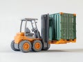 Industrial Forklift Lifting Container with Efficiency and Precision Focus Royalty Free Stock Photo