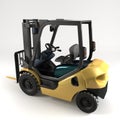 Industrial forklift on light background