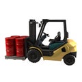 Industrial forklift on white background