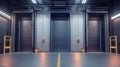 Industrial freight elevator doors in modern futuristic facility Royalty Free Stock Photo