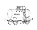 Industrial freight railroad tank for liquid fuel, logistic, railway cargo transportation