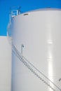 Industrial Fuel storage tanks at a tank farm. Royalty Free Stock Photo