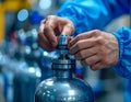 Industrial Gas Cylinder Handling and Safety Procedures Royalty Free Stock Photo