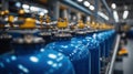 Industrial gas cylinders in a factory setting Royalty Free Stock Photo