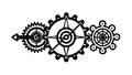 Industrial Gear & Cog Pattern Vector, Steampunk Mechanical Element, vector design Generative AI Royalty Free Stock Photo