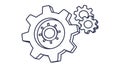 Industrial Gear Icon: Engineering, Mechanics, and Progress, vector design Generative AI Royalty Free Stock Photo