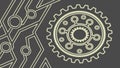 Industrial Gear with Mechanical Elements Pattern, vector design Generative AI Royalty Free Stock Photo
