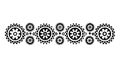 Industrial gear pattern border, mechanical and interlocking design vector design Generative AI Royalty Free Stock Photo