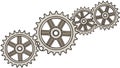 Industrial Gear System: Interlocking Cogs Mechanical Design, vector design Generative AI Royalty Free Stock Photo
