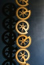 Industrial gears background. Industrial metal background with se Royalty Free Stock Photo