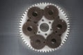 Industrial gears made from plastics.