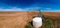 Industrial Grade Field Sprinkler in Fresh Dirt Field