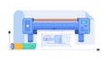 Industrial-Grade Plotter Printer for Technical Drawings, vector design Generative AI Royalty Free Stock Photo