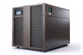 Industrial grade UPS machine with display screen, control buttons, and air vents, designed for efficient power backup, isolated on