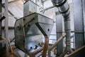 Industrial grain drying machine. Pipeline and separator Royalty Free Stock Photo