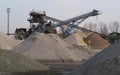 Industrial gravel plant in operation Royalty Free Stock Photo