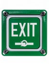 Industrial Green TwisttoExit Release Button Royalty Free Stock Photo