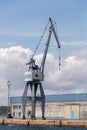 Industrial harbor crane in the seaport Royalty Free Stock Photo