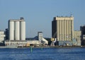 Industrial harbour with silos