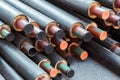Industrial heat water pipes stack