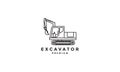 Industrial heavy equipment excavator lines logo vector symbol icon design illustration Royalty Free Stock Photo