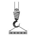 Industrial hook with reinforced concrete slab icon Royalty Free Stock Photo