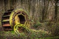 Industrial Huge Mossy and Rusty Gear in Nature Royalty Free Stock Photo