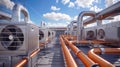 The HVAC rooftop system.AI generated image Royalty Free Stock Photo
