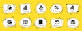 Industrial icons set. Included icon as Buildings, Technical algorithm, Lighthouse signs. Vector