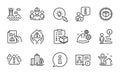 Industrial icons set. Included icon as Technical algorithm, Parcel tracking, Parcel checklist. Vector