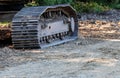 Industrial implement steel metal wheel tracks Royalty Free Stock Photo