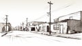 Industrial-inspired Street Scene Vector Illustration Royalty Free Stock Photo