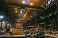 Industrial interior of foundry, steel mill, metallurgical plant, heavy industry