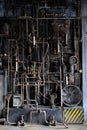 Industrial interior with metal rusty old pipes Royalty Free Stock Photo