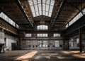 Industrial interior of an old factory Royalty Free Stock Photo