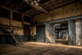 Industrial interior of an old factory Royalty Free Stock Photo